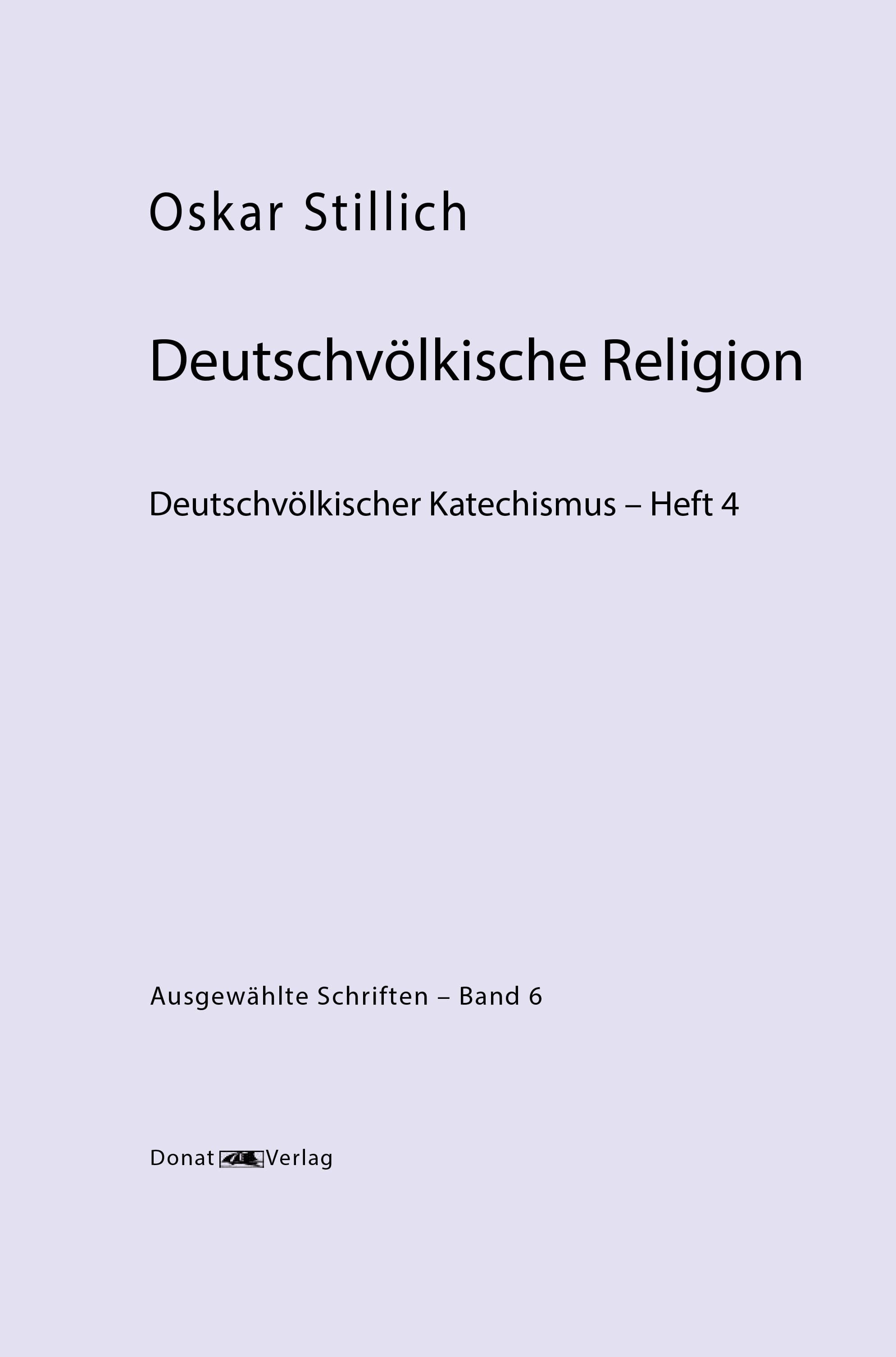 Band 6, Deutschvölkische Religion